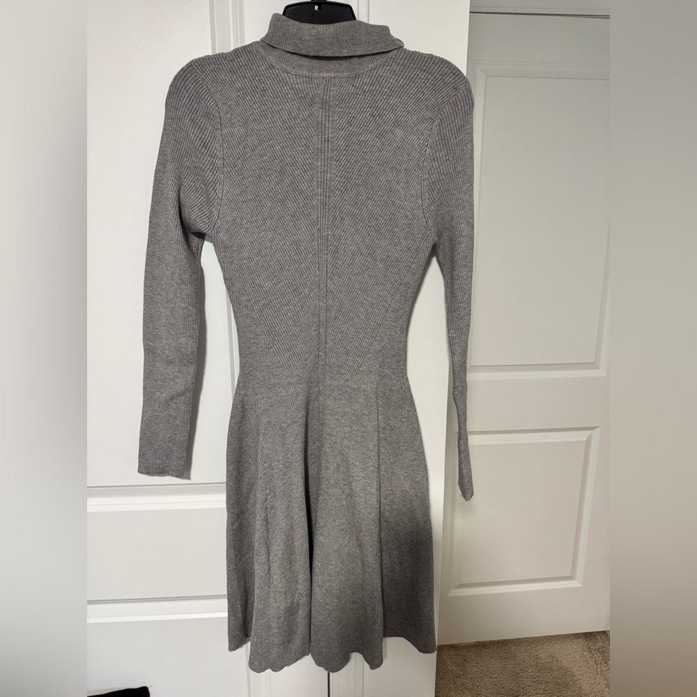 Gray Turtleneck Knit Dress l Gray Sweater Dress | Gray Casual Dress